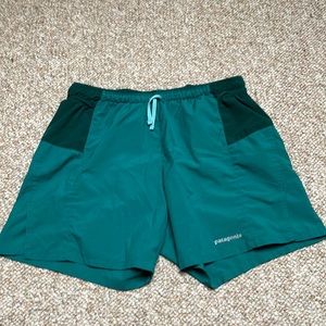 Patagonia running shorts, 5” inseam, size M, aqua green